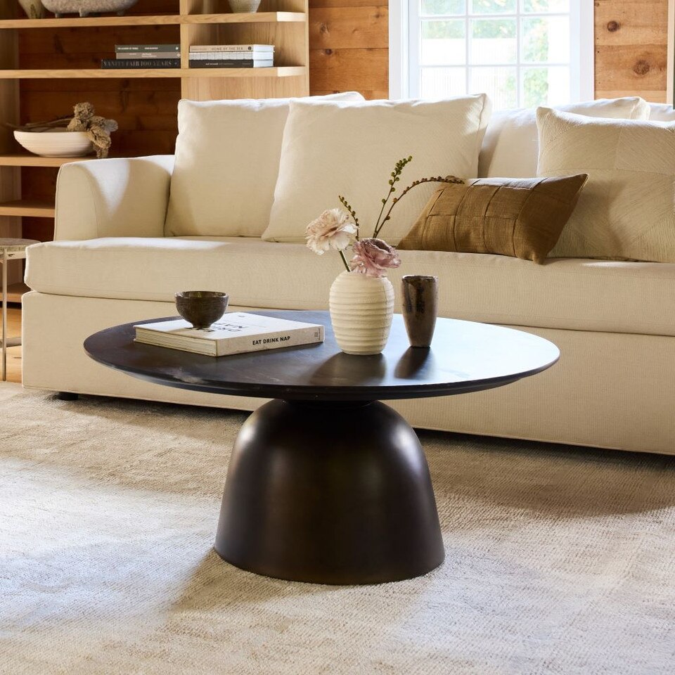 Olina Coffee Table 91cm - Modern Marble Elegance | West Elm UK